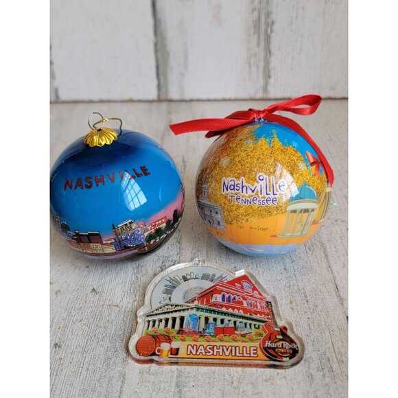 Nashville unique ornament Xmas set hardrock ball - Picture 2 of 8